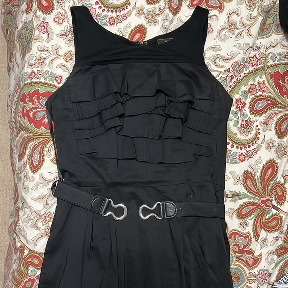 BCBG Belted Ruffle MIDI Dress - Picture 2 of 4